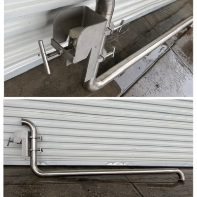 Pumpover extensions and manhole clamp