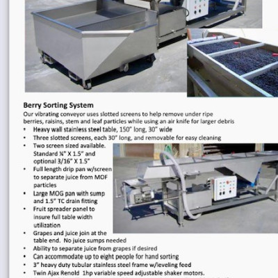 BURGSTAHLER GRAPE SORTING TABLES